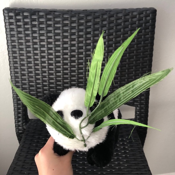 panda with bamboo plush stuffed animal toy